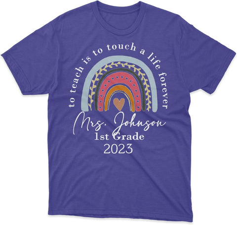 Personalized Teacher Shirts for Women Men, Teacher Tshirts Teach Shirts Teacher T-Shirts Rainbow Teacher T Shirt (TS67)