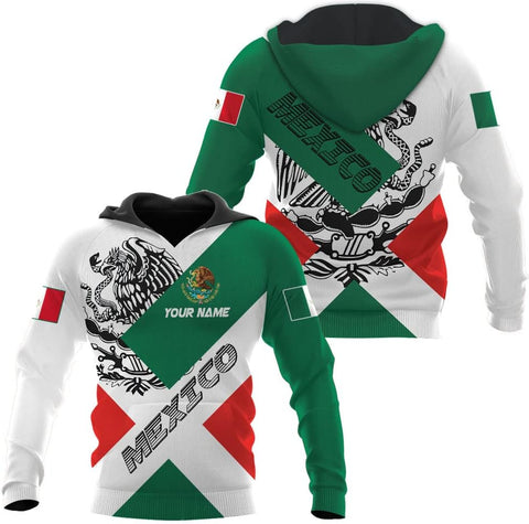 Personalized Name Mexican Hoodie 3D, Customized Mexican Hoodies for Men, Unisex Mexico Hoodie 3D, Mexico Hoodies for Men, Mexico Flag Gift for Women, T Shirt, Zip Up Hoodie, Sweatshirt HD23