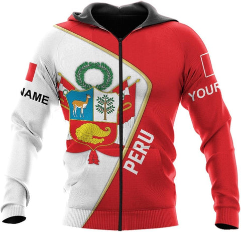 MAPrints Personalized Name Peru Shirts for Men and Women, Custom Peru 3D Tshirt, Peru Flag Pride Shirt, Peruvian Camisa Shirt