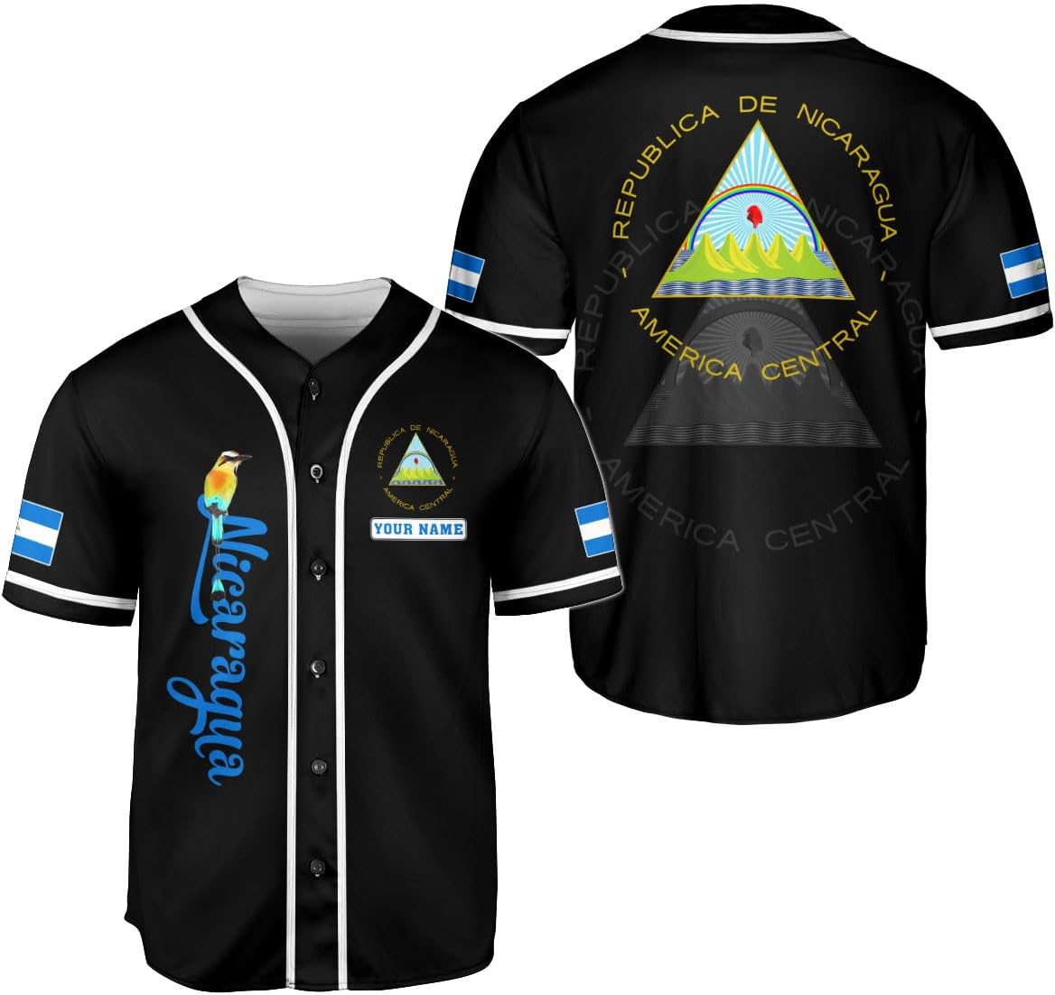 Podagree Personalized Nicaragua Baseball Jersey Shirt Name Nicaraguan Baseball Jersey for Men & Women Nicaraguan Camisas