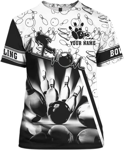 Personalized Bowling Shirts for Men and Women 3D, Bowling Shirts with Name, Custom Bowling Shirts Gift for Bowling Lover2