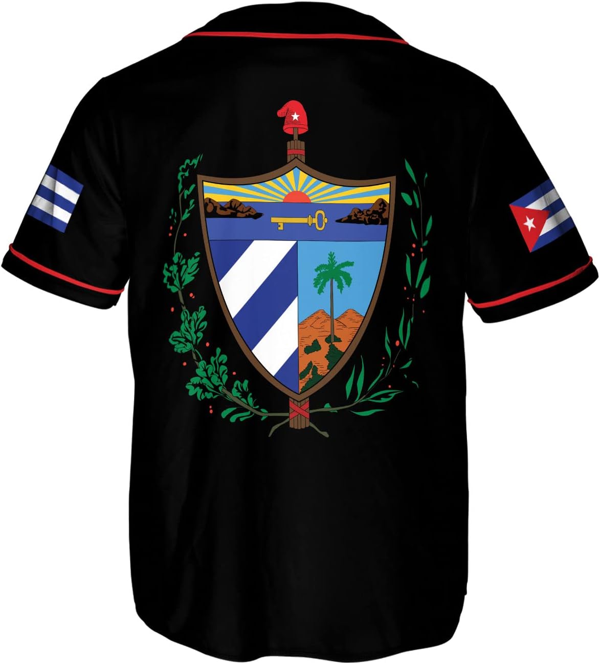 Podagree Personalized Cuba Baseball Shirt, Cuban Flag Jersey for Men and Women