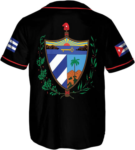 Podagree Personalized Cuba Baseball Shirt, Cuban Flag Jersey for Men and Women