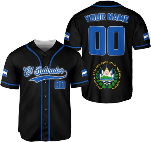 Personalized Name El Salvador Baseball Jersey Shirt El Salvador Flag Shirt Men Salvadorans Pride Jersey El Salvadoreña Tshirt