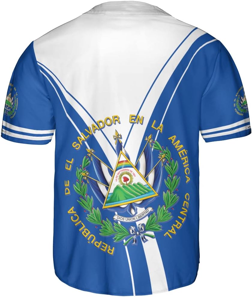 Personalized Name El Salvador Baseball Jersey Shirt El Salvador Flag Shirt Men Salvadorans Pride Jersey El Salvadoreña Tshirt