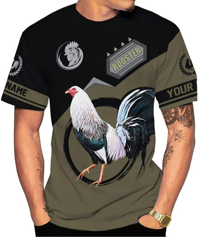 Mostprints Personalized Name Rooster Shirt 3D, Rooster Shirts for Men, Chicken tshirts shirts for women, Funny Chicken shirts
