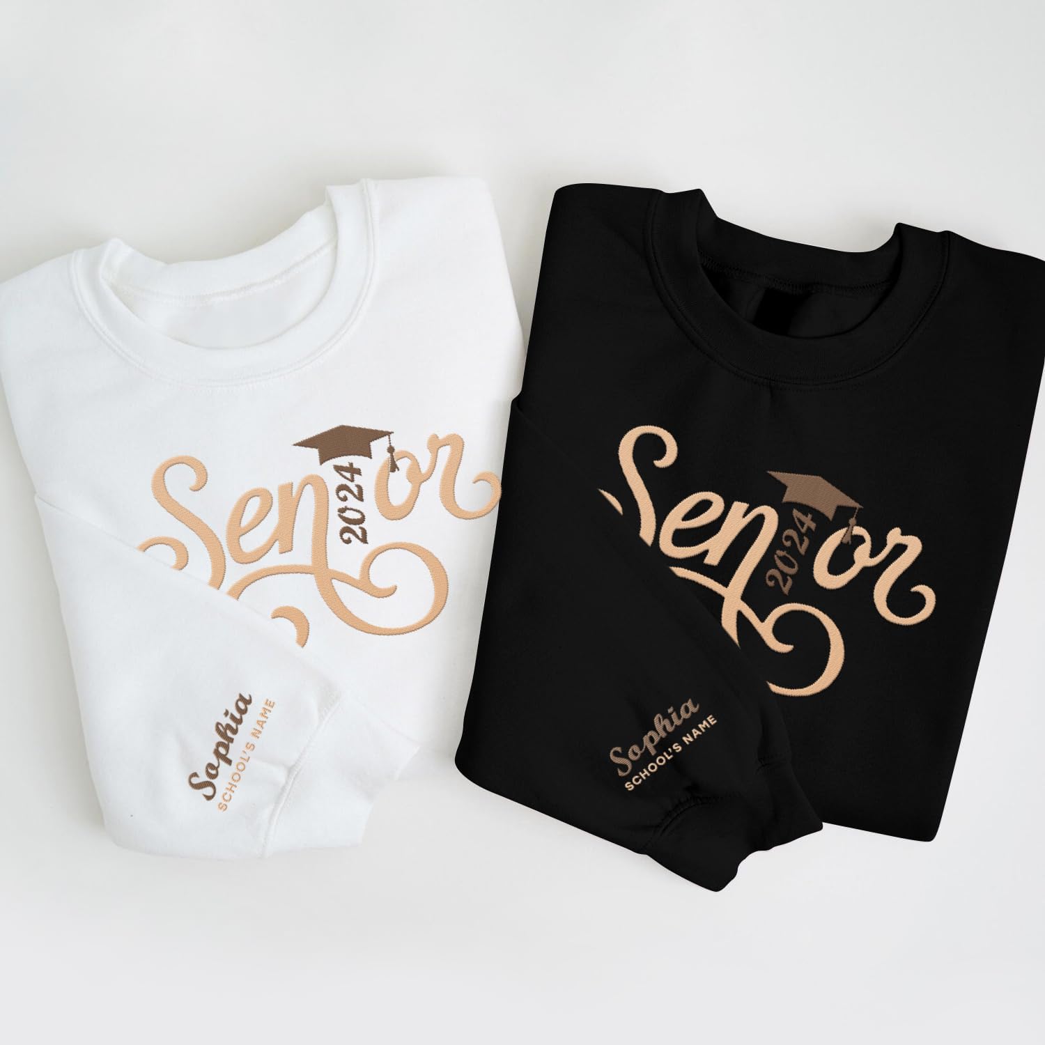MAPrints Personalized Senior 2024 Embroidered Sweatshirt, Graduation 2024 Class Of 2024 Senior Class Of 2024 Graduation Shirt