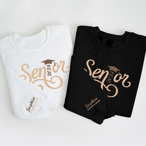 MAPrints Personalized Senior 2024 Embroidered Sweatshirt, Graduation 2024 Class Of 2024 Senior Class Of 2024 Graduation Shirt
