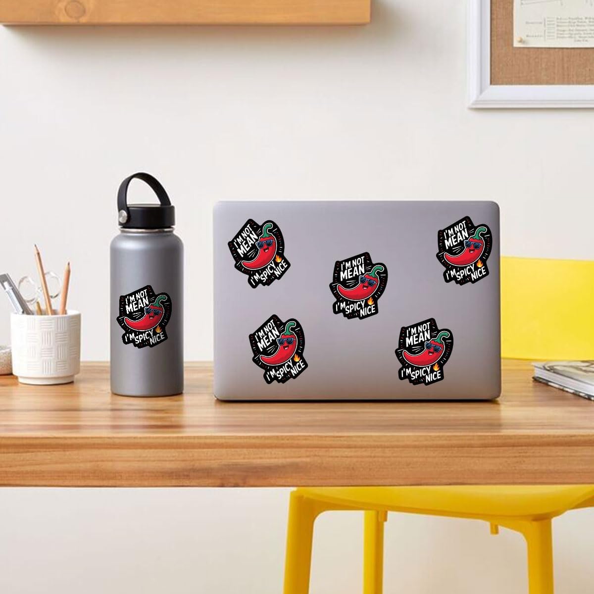 3 Pcs I'm Not Mean I'm Spicy Nice Sticker, I'm Not a Hot Mess I'm a Spicy Disaster Decal Laptop Sticker, Funny Sarcastic for Water Bottle Tumbler Phone Case Laptop Cars 3"x3"