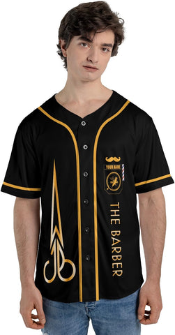 Personalized Barber Shop Baseball Jersey, Hairdresser Jersey, Barber Tools Hat