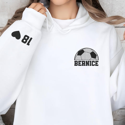 Intenprints Personalized Soccer Embroidered Sweatshirts, Soccer Shirt for Women and Men, Game Day Soccer, Soccer Team