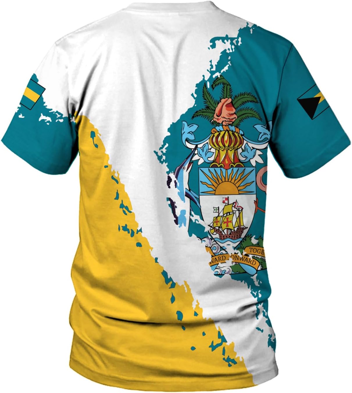 Artparel Personalized Bahamas Shirts 3D Bahamas T-Shirt Bahamas Shirts for Men Bahamas Souvenirs Shirts Bahamas Flag Shirts