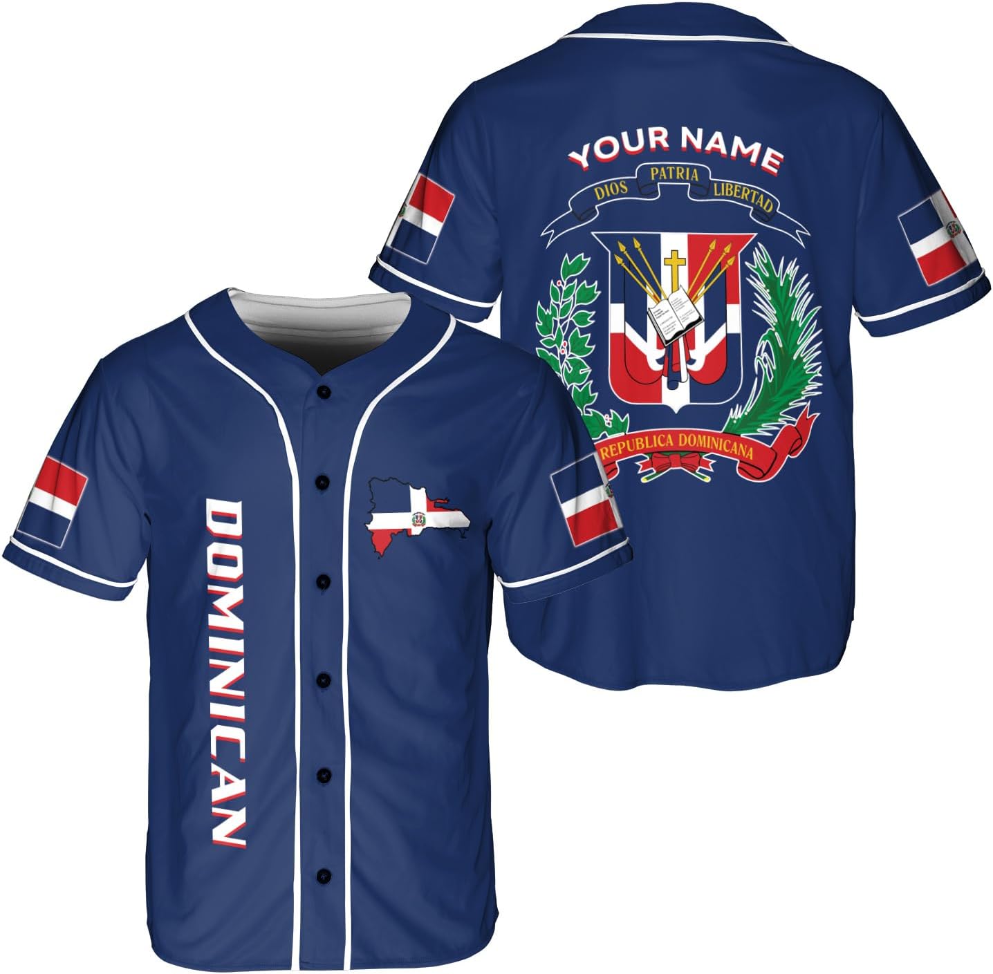 Podagree Personalized Dominican Republic Baseball Jersey Shirt,Team Name Republic Dominicana Baseball Jersey for Men,Women