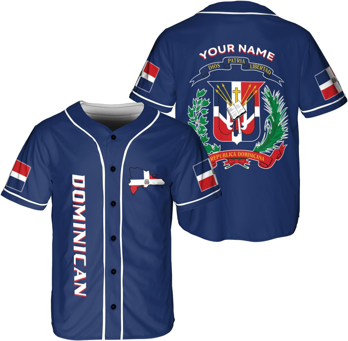 Podagree Personalized Dominican Republic Baseball Jersey Shirt,Team Name Republic Dominicana Baseball Jersey for Men,Women