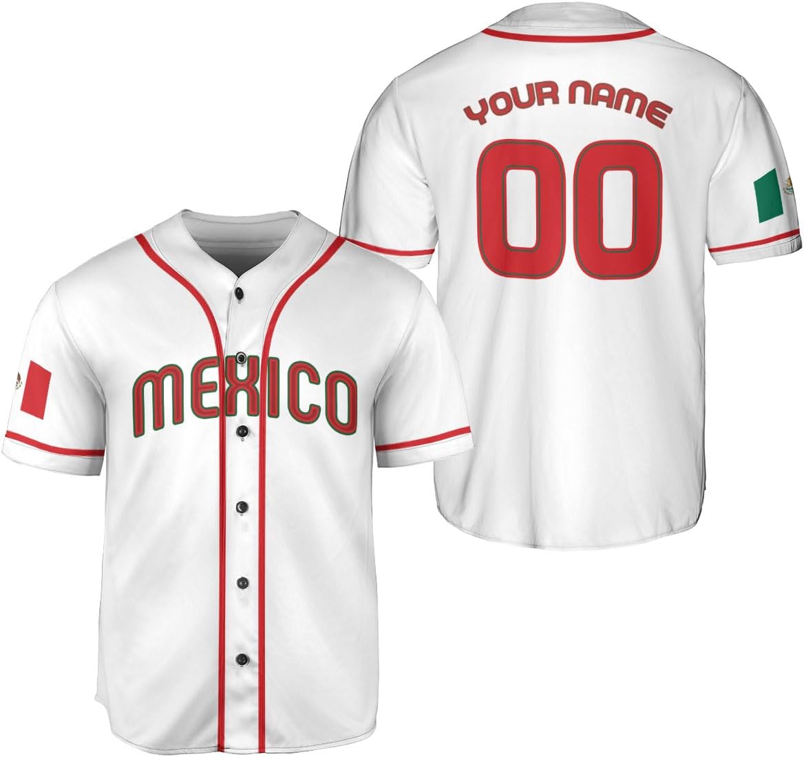 Mostprints Personalized Mexico Baseball Jerseys Mexican Eagle & Flag Shirt for Teams, Mexico Shirts for Men & Women Size S-5XL1