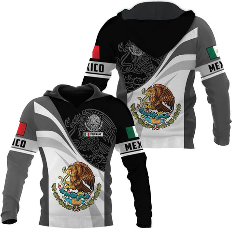 Personalized Name Mexican Hoodie 3D, Customized Mexican Hoodies for Men, Unisex Mexico Hoodie, Mexico Hoodies for Men