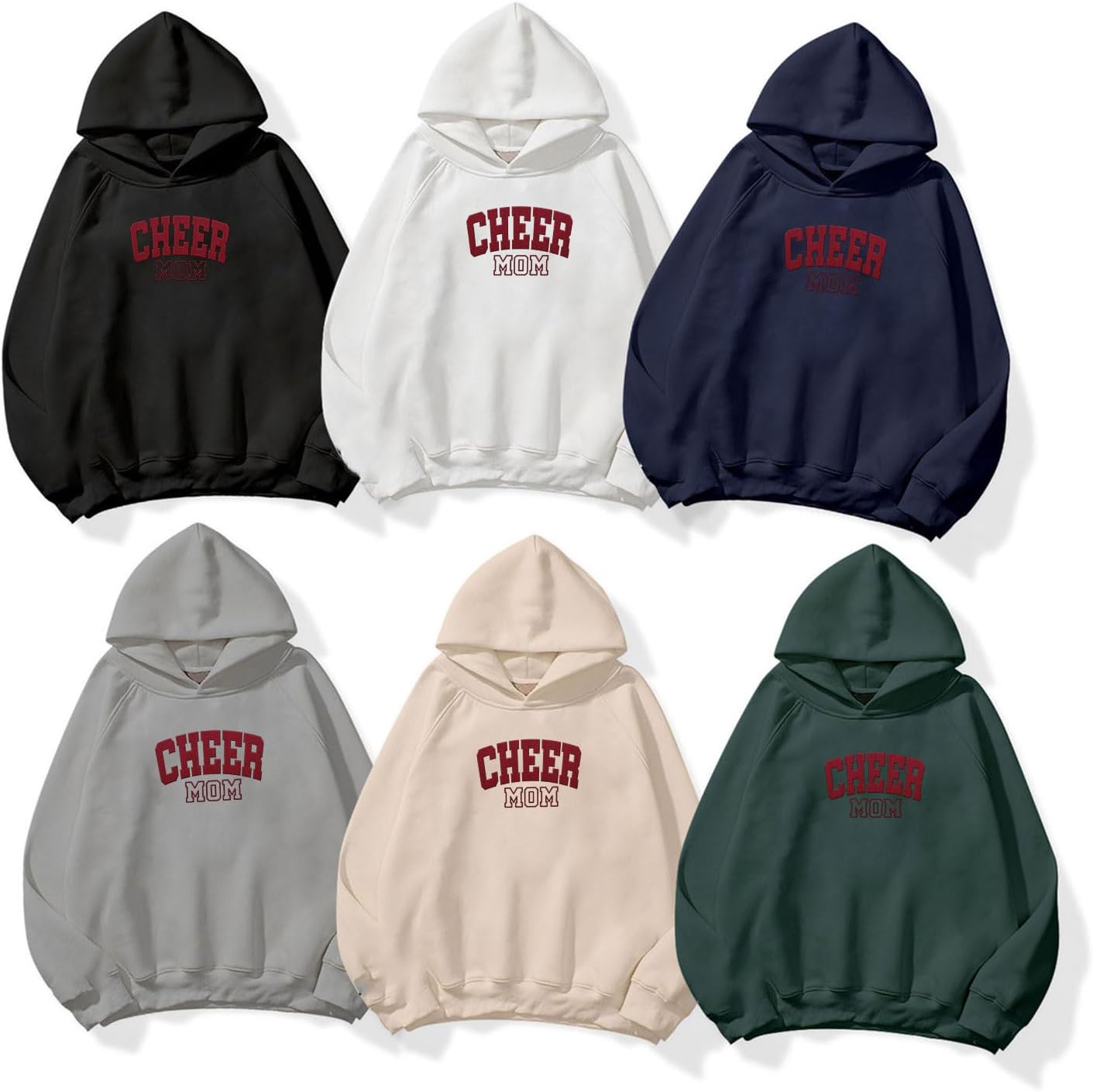 Personalized Embroidered Cheer Mom Sweatshirt Custom Proud Cheerleader Mom Embroidery Sweatshirt Gift for Cheerleader Mother (Cotton, CM 3), Small-5X-Large