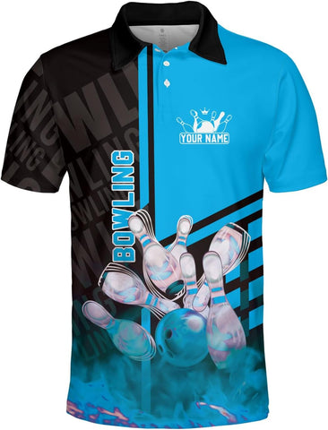 Custom Bowling Polo Shirt Personalized 3D Team Name Bowling Shirts for Men Women Jersey Unisex Bowler Short Sleeve Gift Tee