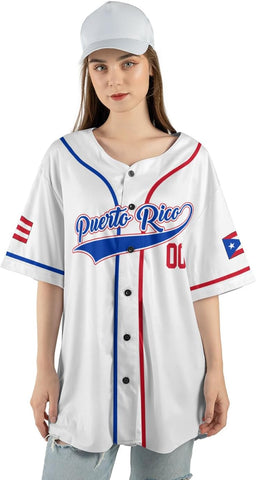 RoyalBro Personalized Puerto Rico Baseball Shirt - Custom Team Name, Puerto Rican Baseball Jersey for Men