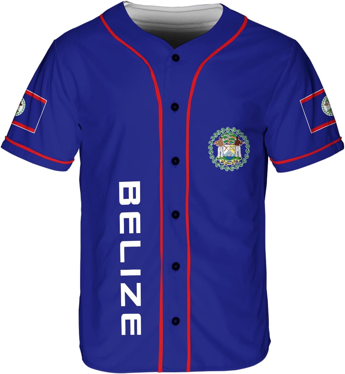 Podagree Personalized Belize Baseball Jersey Camisa Shirt, Belizean Flag Jersey, Belizean Pride Jersey for Men and Women