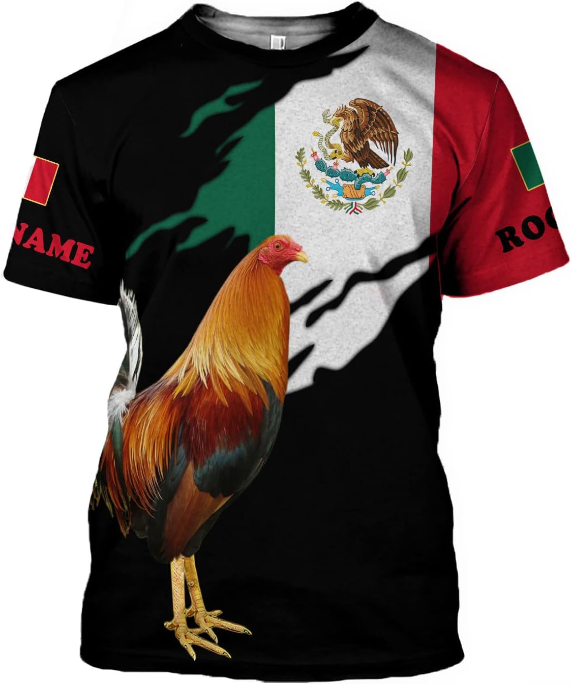 Mostprints Personalized Name Mexican Shirts for Men, Rooster Mexico Shirts for Men, Mexico Shirt Eagle Flag Mexican Eagle 1