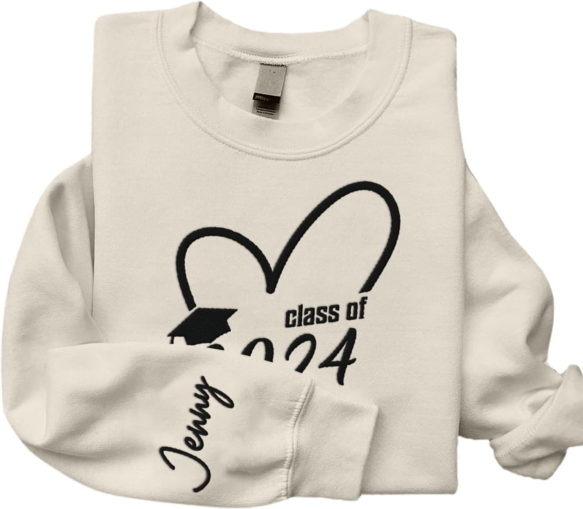 AOVL Personalized 2024 Embroidered Sweatshirt - Graduation Class Of 2024 Senior Class Embroidered Sweatshirt