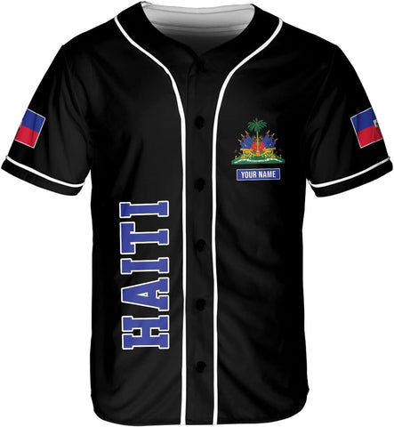 Personalized Name Haiti Baseball Jersey, Haitian Baseball Jersey for Men Women, Haitian Pride Jersey Shirt