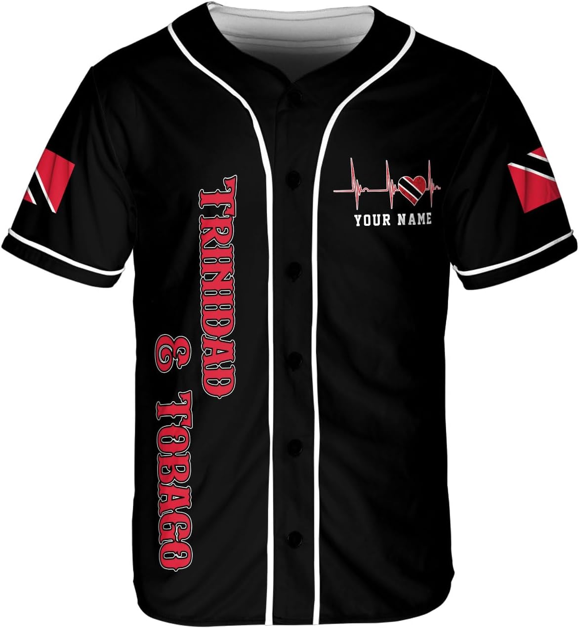 Podagree Personalized Trinidad & Tobago Baseball Jersey, Trinidad and Tobago Proud Flag Shirt Coat of Arms Gift Men Women