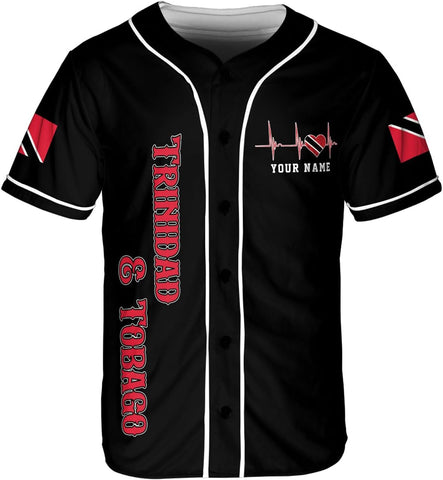 Podagree Personalized Trinidad & Tobago Baseball Jersey, Trinidad and Tobago Proud Flag Shirt Coat of Arms Gift Men Women