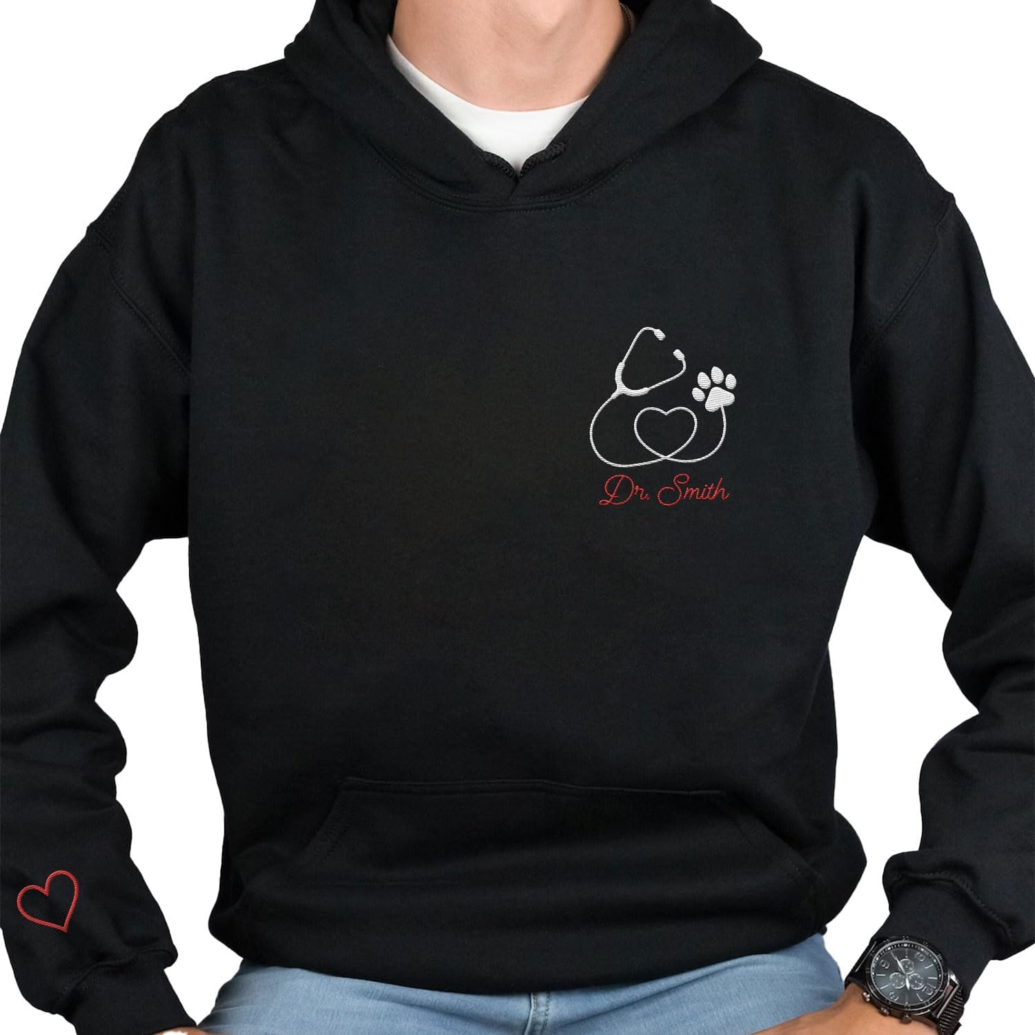 Leeprints Personalized Embroiderd Veterinary Medicine Sweatshirt - Vet Tech Sweater, Veterinarian Gift, Vet Med Staff Gifts