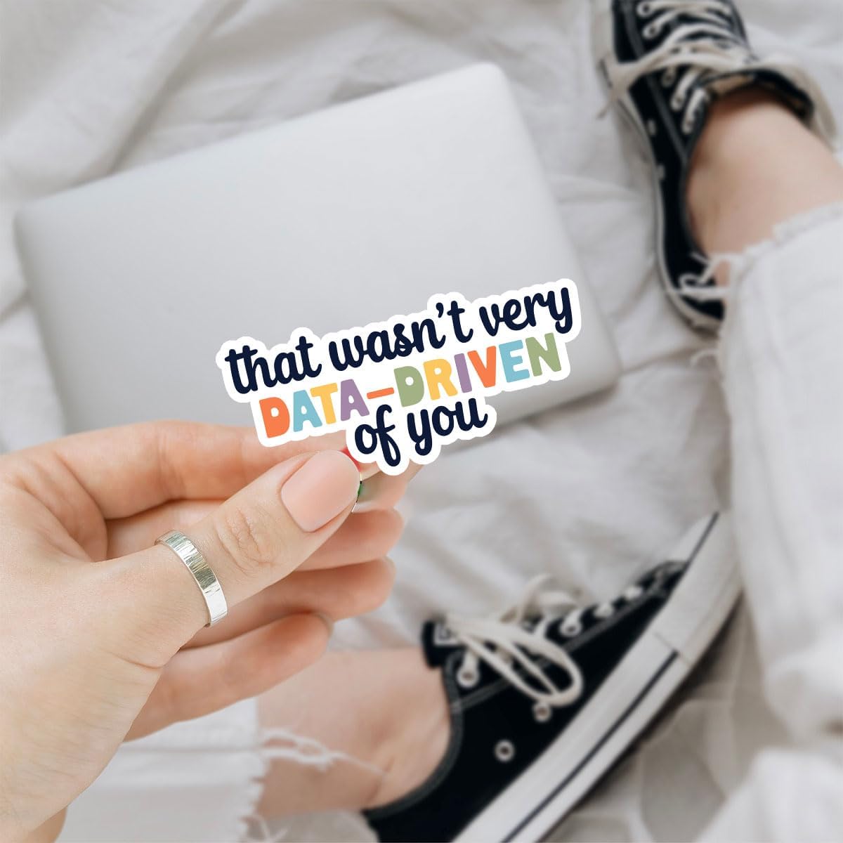 (3 PCS) That Wasn't Very Data-Driven of You Sticker Funny Geek Quote Vinyl Decal Waterproof for Laptop, Water Bottle, Phone Case, Notebook Gift for Programmers, Data Analysts (3 Inch)