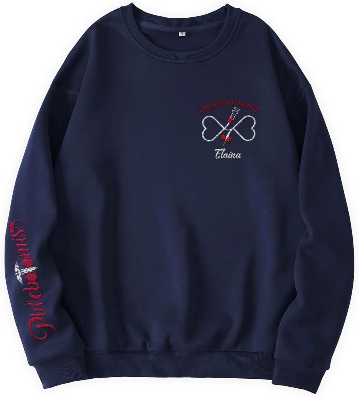 Custom Phlebotomist Sweatshirt Medical Sweater Phlebotomy Tech Shirt Syringe Needle Blood Gift New Technician Veins