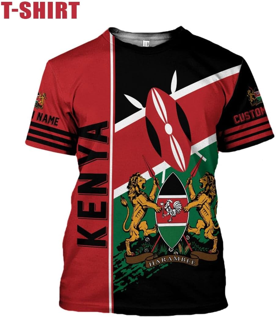 Personalized Kenya Flag 3D Shirts - Kenyan Pride Gift