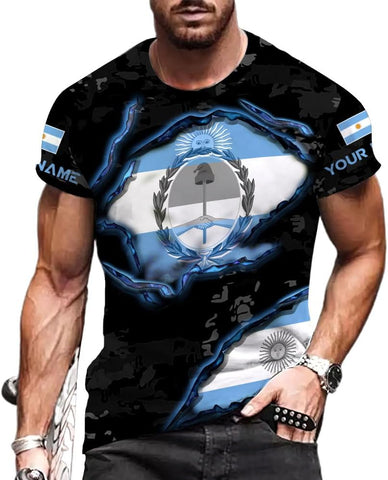 Rivelus Personalized Argentina Shirt 3D, Camisa De Argentina, Argentinian Flag Pride Gift Shirts Argentinian Flag