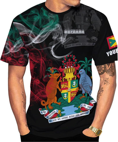 Personalized Name Grenada Shirts for Men, Grenada Shirts for Women, Proud Grenadan Shirts, Grenadian Flag Pride Shirt
