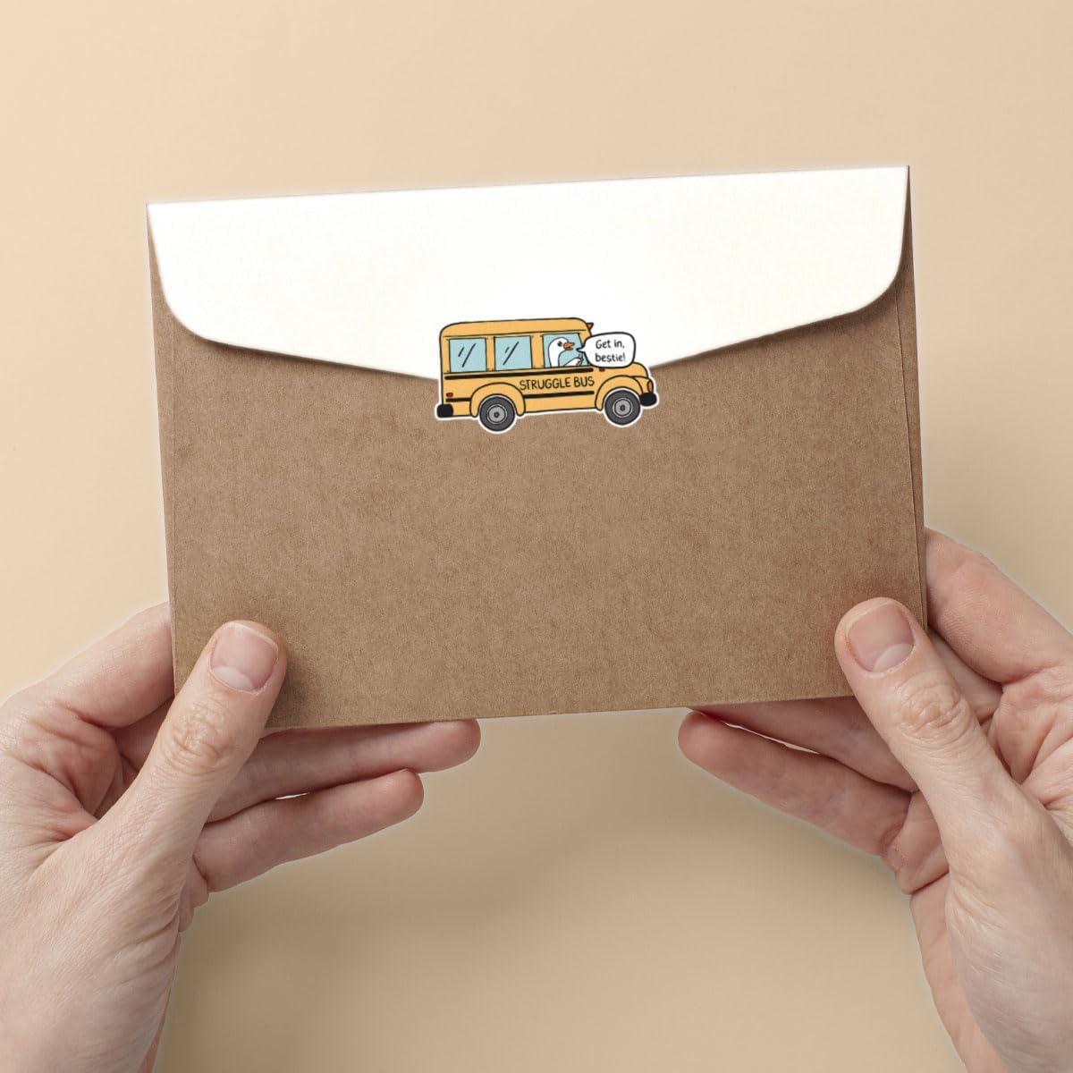 (3psc) Struggle Bus Drive Get in Bestie Sticker, Struggle Bus Sticker, Struggle Bus Goose Sticker Mental Health Anxiety Sticker Die-Cut Waterproof Vinyl Sticker Laptop Water Bottle Window Phone Helmet