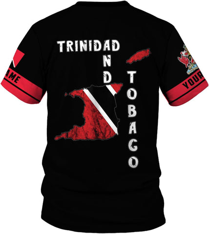 MoonArt Personalized Trinidad & Tobago Shirts Trinidad and Tobago Coat of Arms Flag 3D Shirts Trinidad Pride Gift