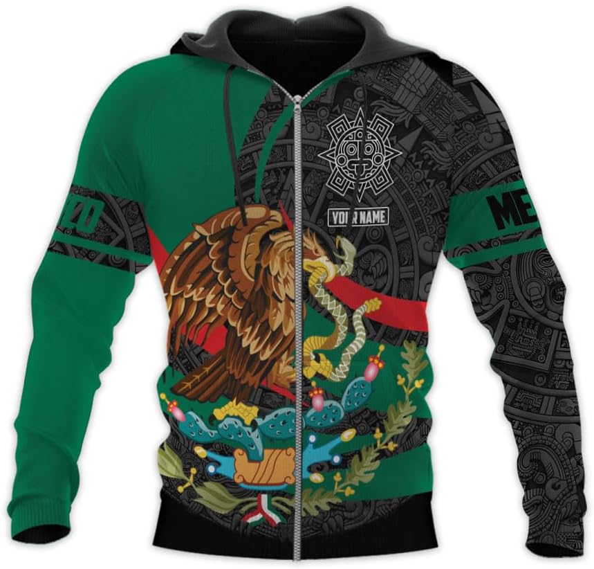 RoyalBro Personalized Mexico Shirts, Camisas De Mexico, Mexico Shirts for Men, Mexican Flag Jersey Shirt Mexico 3D Shirt