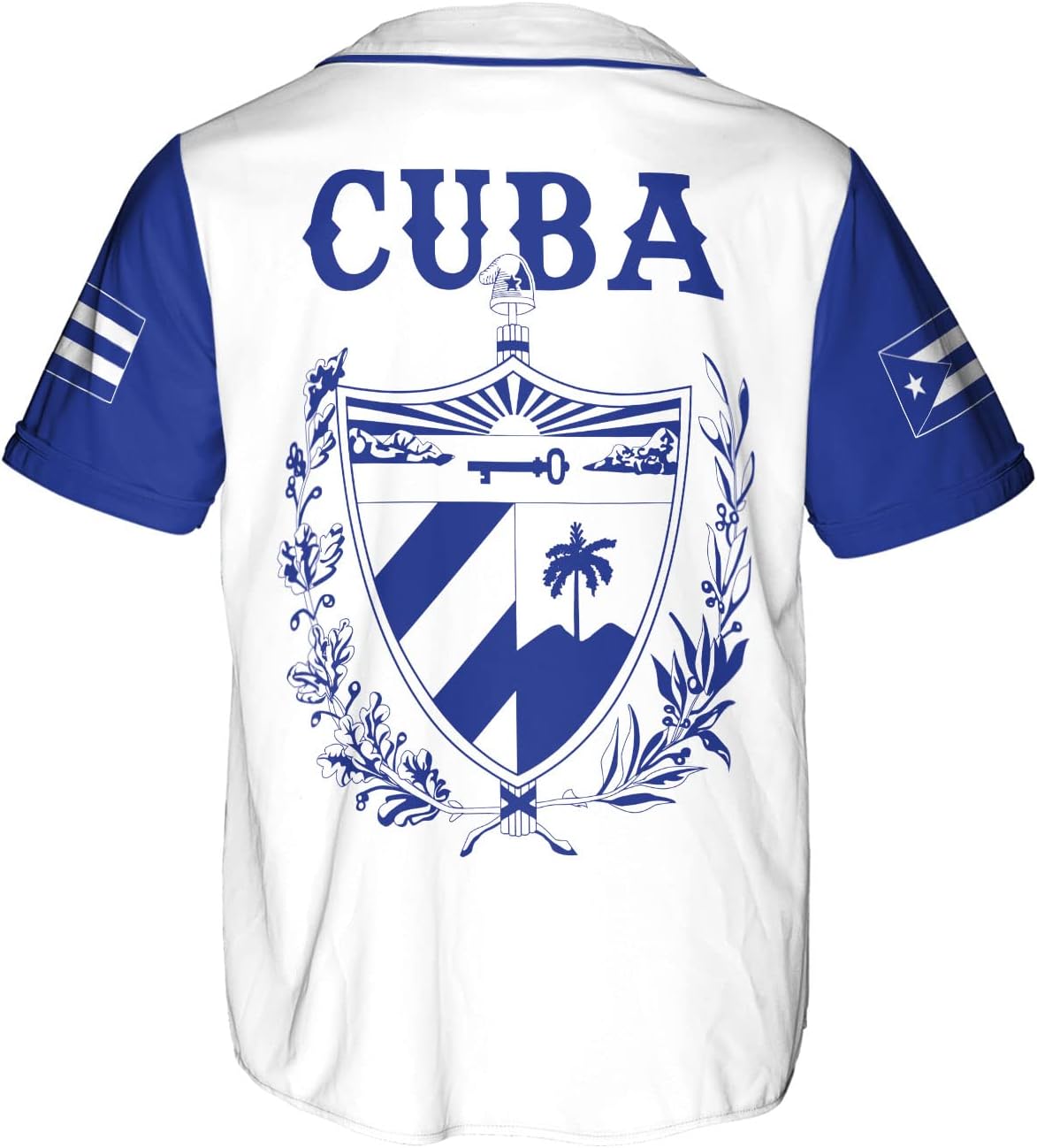 Podagree Personalized Cuba Baseball Shirt, Cuban Flag Jersey for Men and Women