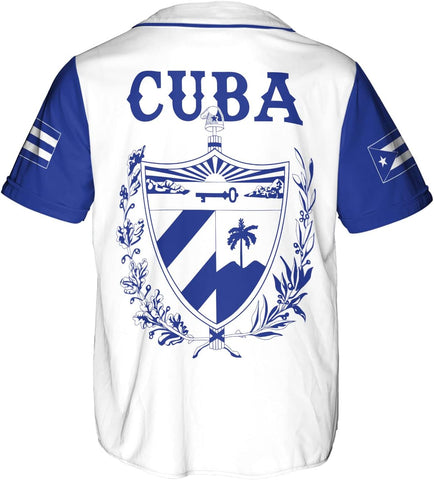 Podagree Personalized Cuba Baseball Shirt, Cuban Flag Jersey for Men and Women