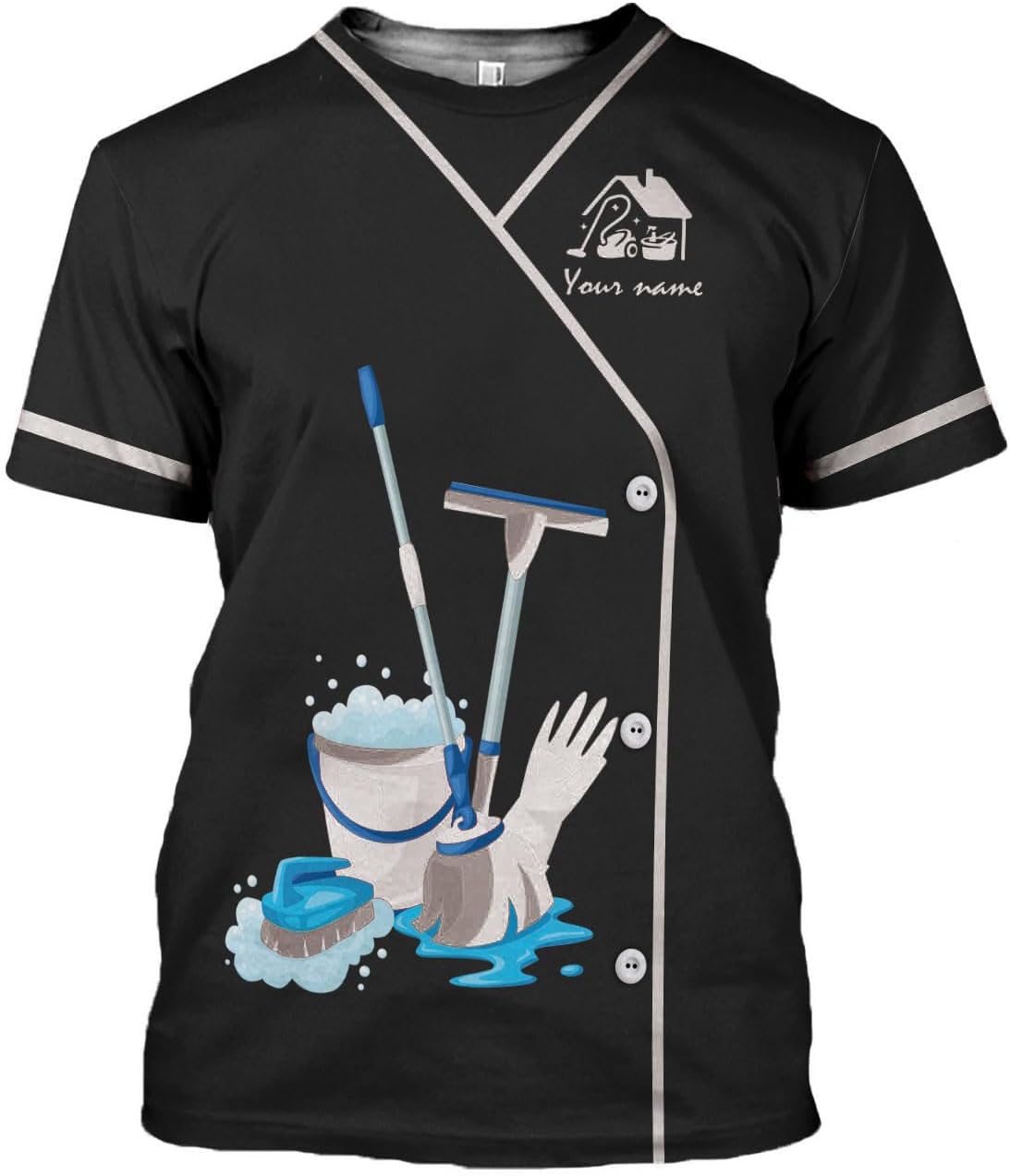 Custom 3D Housekeeping Shirt for Women Men Personalized Cleaning Outfit Gift Housekeeper Cleaner Tshirt Housekeeping Uniform