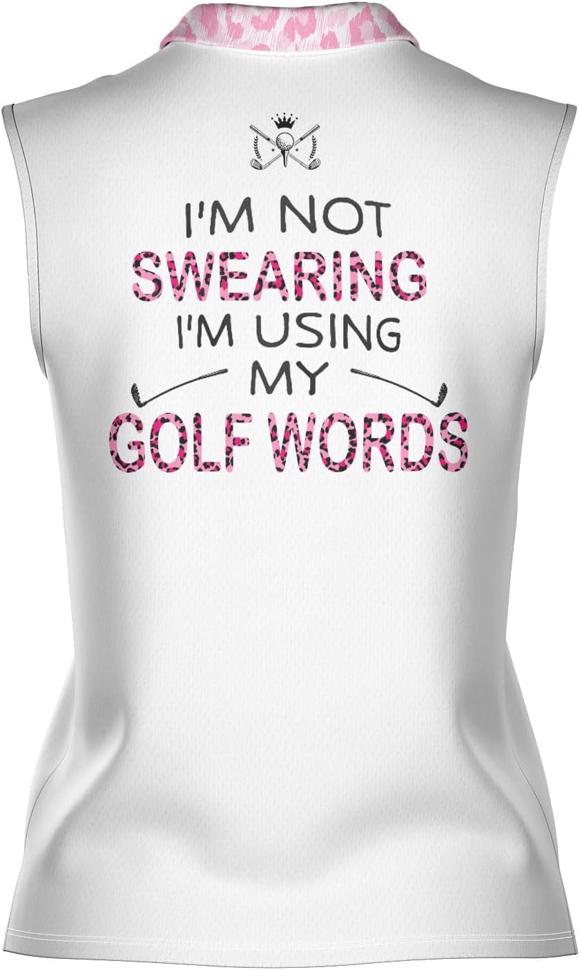 Podagree Personalized Golf Polo Shirts for Women Sleeveless with Collar, Funny Shirts for Women, Ladies Sleeveless Golf Shirt