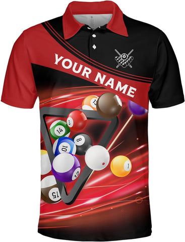 Pretyprints Personalized Billiard Polo Shirt Shirts Men Women Custom Name 3D Team Apparel Gift 8 Ball Pool S-5XL