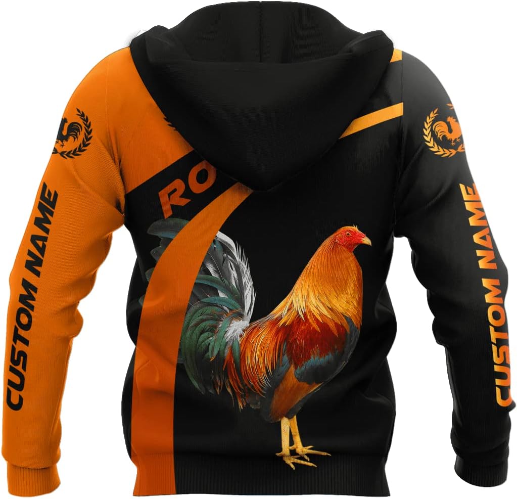 Personalized Rooster 3D Unisex Hoodie, T Shirt, Zip Up Hoodie, Sweatshirt for Men AD1206 Multicolor