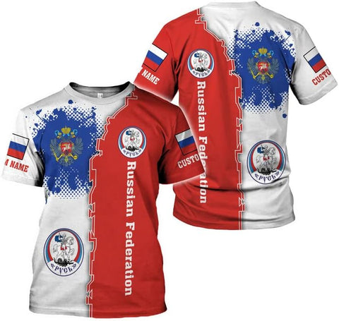 AOVL Personalized Russia Flag & Coat of Arms Pride Shirts