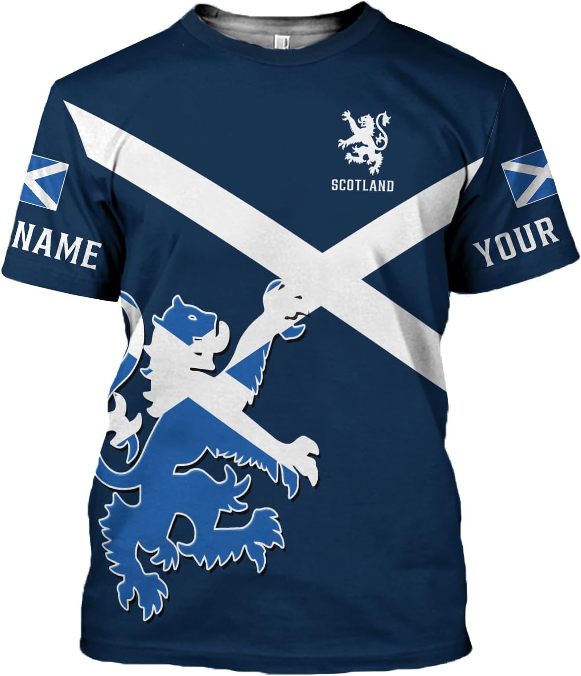 MAPrints Personalized Scotland Shirt, Scottish Rampant Lion Tshirts 3D Print, Scottish Tshirt, Scotland Lion Flag Pride Shirt