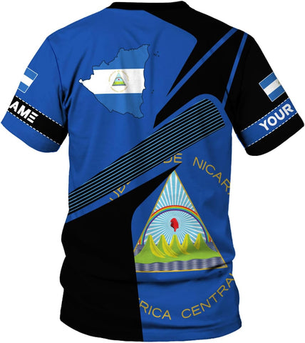 Mostprints Personalized Nicaragua Shirt 3D, Nicaragua Flag Shirts, Nicaraguan Camisas T-Shirt, Unisex Shirts for Men Women