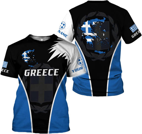 Suseaz Personalized Greece Hoodie Greek Coat of Arms Flag Grecian 3D Sweatshirt Greece Zip Hoodie Grecian Pride Gift Shirt