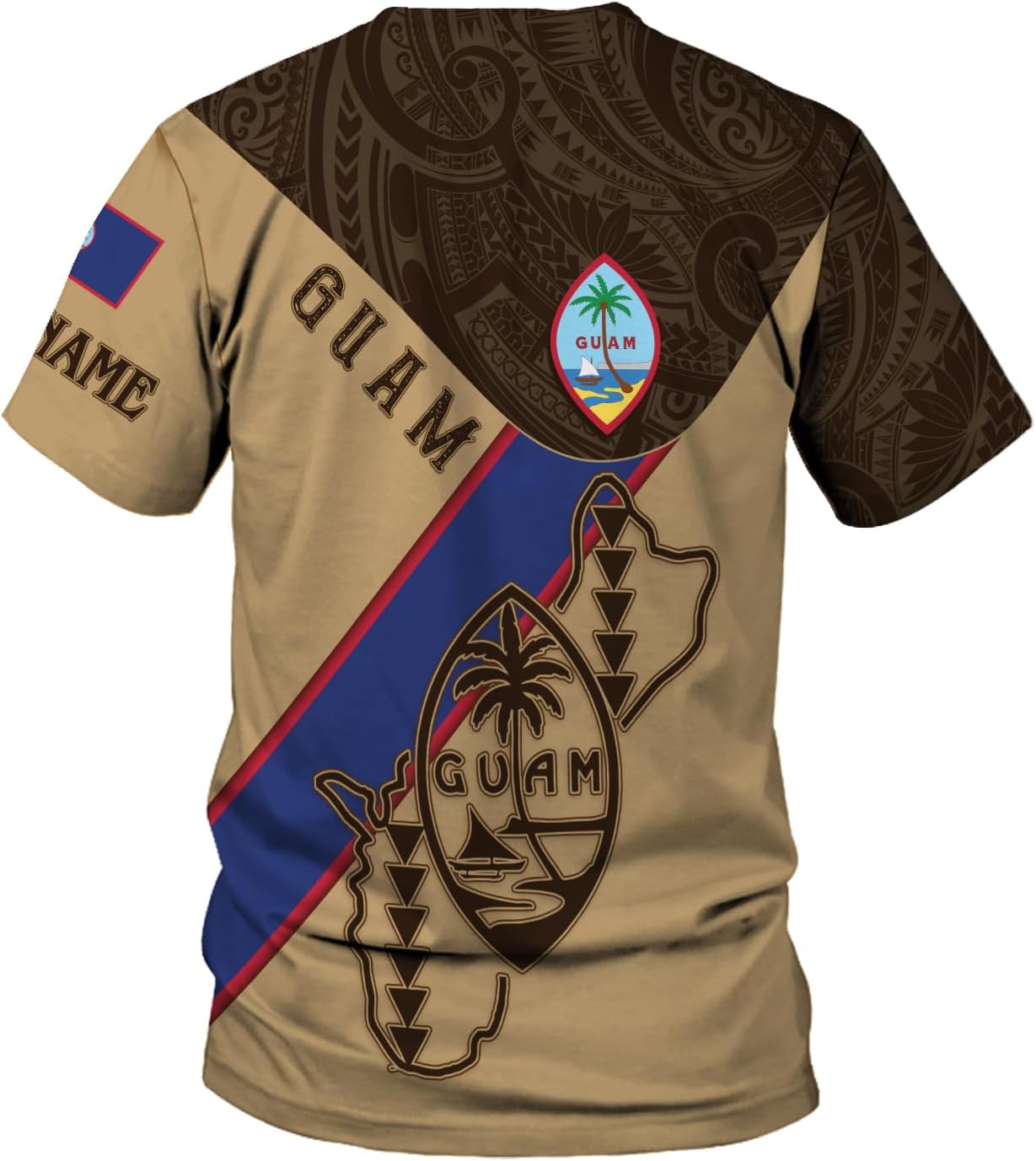 MoonArt Personalized Guam Shirt - Guahan Pride Tshirt for Men & Women - Guam Gifts Tee