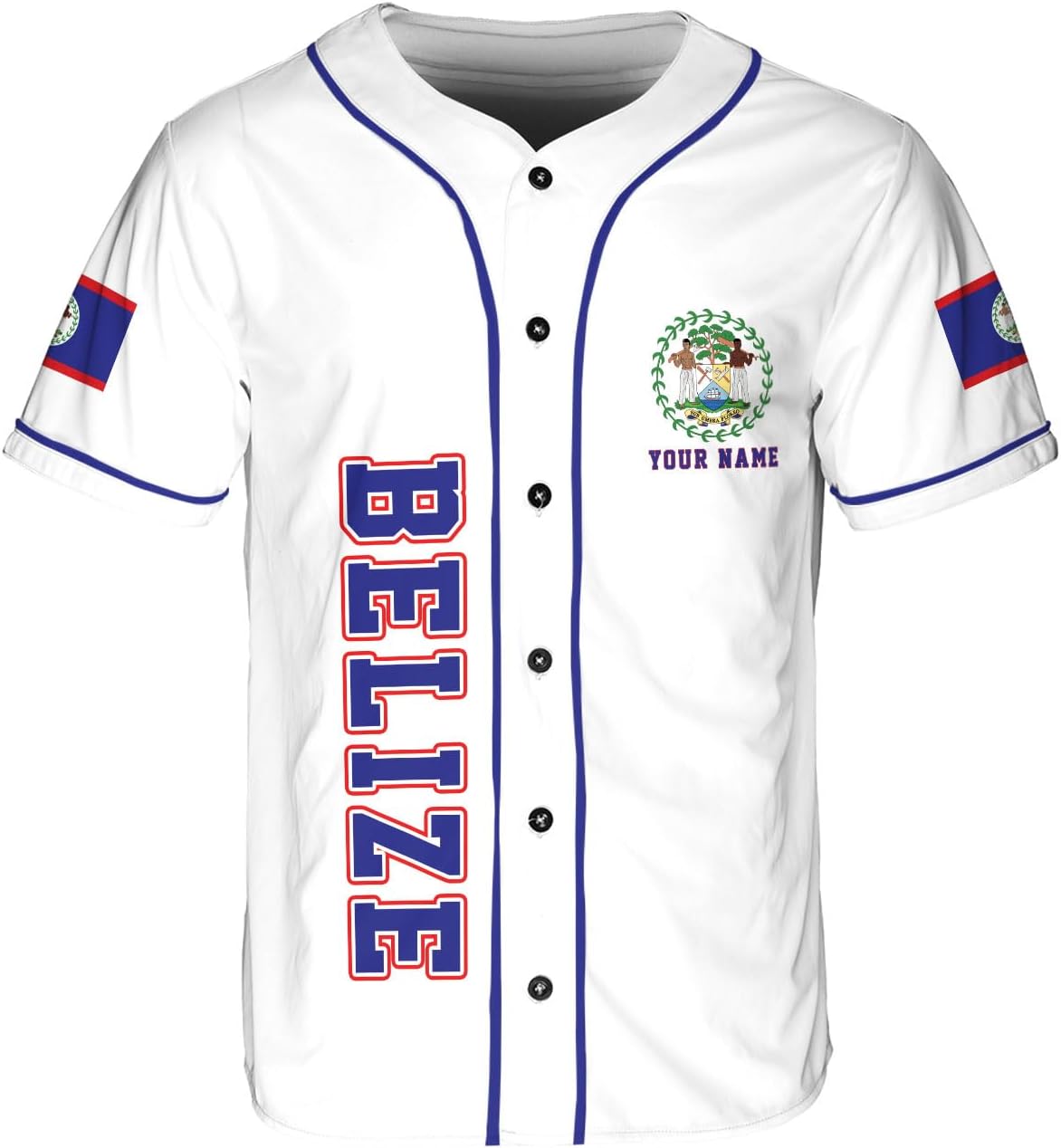 Personalized Belize Baseball Jersey Shirt, Belizean Flag Jersey, Belizean Pride Jersey for Men and Women